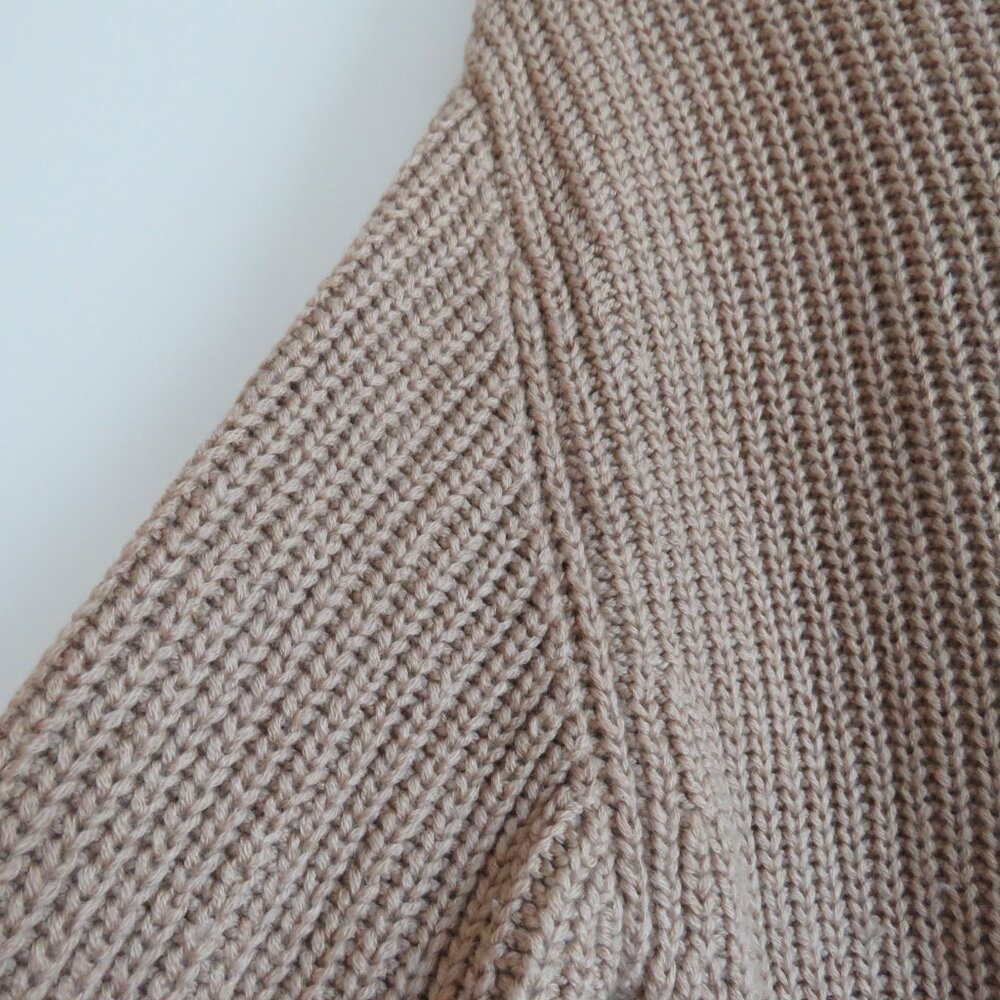 ARITZIA WILFRED Montpellier Merino Wool Chunky Knit Sweater Dress Constant Camel - Picture 4 of 15